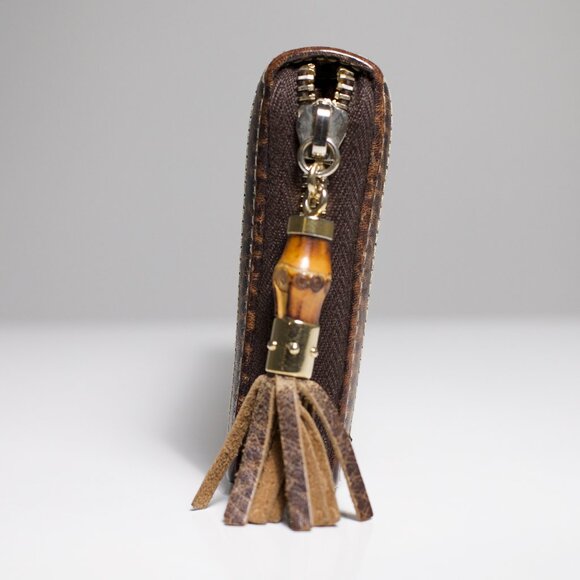 Gucci Bamboo GG Canvas Zippy Organizer Wallet Beige - Picture 4 of 10